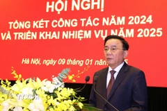 Thường trực Ban Bí thư, Chủ nhiệm Ủy ban Kiểm tra Trung ương Trần Cẩm Tú phát biểu chỉ đạo. (Ảnh: Văn Điệp/TTXVN)