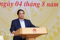 Thủ tướng Phạm Minh Chính chủ trì phiên họp lần thứ nhất của Ban Chỉ đạo quốc gia về phát triển kinh tế tư nhân. (Ảnh: Dương Giang/TTXVN)