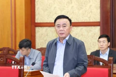 Thường trực Ban Bí thư Trần Cẩm Tú chủ trì họp thường trực Tiểu ban Tổ chức phục vụ Đại hội XIV của Đảng. (Ảnh: Phương Hoa/TTXVN)