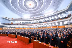 Các đại biểu tại lễ bế mạc Kỳ họp thứ ba Đại hội Đại biểu Nhân dân Toàn quốc Trung Quốc (Nhân Đại - tức Quốc hội) khóa XIV, ở Bắc Kinh, Trung Quốc. (Ảnh: THX/TTXVN)