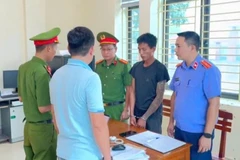 Đối tượng Nguyễn Văn Nam tại Cơ quan Điều tra. (Nguồn: Công an tỉnh Hà Tĩnh)