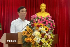 Chủ tịch Hội đồng Nhân dân Thành phố Hồ Chí Minh Võ Văn Minh làm Chủ tịch Ủy ban bầu cử đại biểu Quốc hội khóa XVI và đại biểu Hội đồng nhân dân các cấp nhiệm kỳ mới. (Ảnh: Huyền Trang/TTXVN)