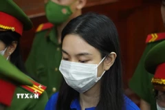 Bị cáo Nguyễn Thúc Thùy Tiên tại phiên tòa. (Ảnh: Linh Sơn/TTXVN)