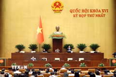 Phó Chủ tịch Quốc hội Nguyễn Hồng Diên điều hành phiên họp. (Ảnh: An Đăng/TTXVN)