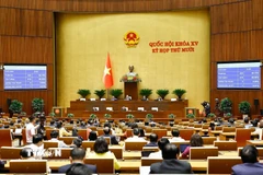 Quốc hội biểu quyết thông qua Luật Tình trạng khẩn cấp. (Ảnh: Doãn Tấn/TTXVN)