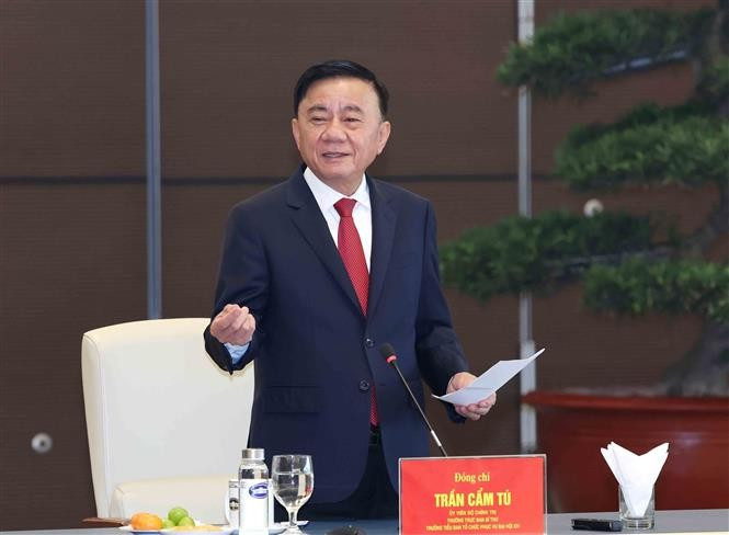 Thường trực Ban Bí thư Trần Cẩm Tú phát biểu chỉ đạo. (Ảnh: Phương Hoa/TTXVN)