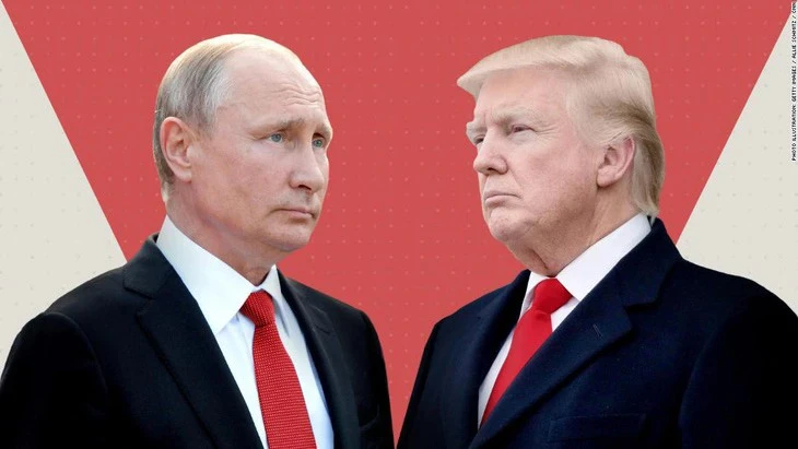 Tổng thống Nga Vladimir Putin (trái) và Tổng thống đắc cử Mỹ Donald Trump. (Nguồn: CNN)