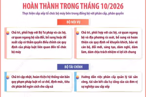 Các bộ hoàn thành sắp xếp bộ máy gắn với phân cấp, phân quyền trong tháng 10 năm nay