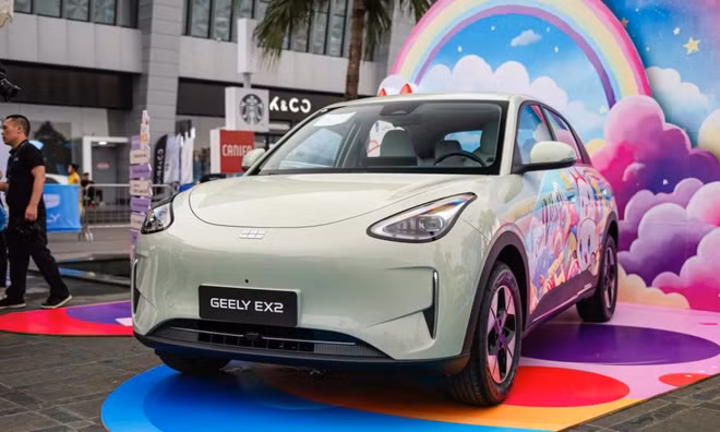 Mẫu xe Geely EX2 mới được ra mắt cuối tháng 3 vừa qua đã tạo được sự quan tâm lớn từ người tiêu dùng. (Ảnh: PV/Vietnam+)
