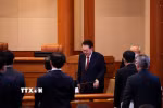 Tổng thống Hàn Quốc Yoon Suk Yeol trình diện tại phiên luận tội ông ở Tòa Hiến pháp tại Seoul, ngày 21/1/2025. (Ảnh: THX/TTXVN)