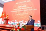 Ủy viên Bộ Chính trị, Bí thư Đảng ủy Quốc hội, Chủ tịch Quốc hội Trần Thanh Mẫn phát biểu. (Ảnh: Doãn Tấn/TTXVN)