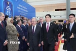 Chủ tịch nước Lương Cường đón Tổng Thư ký Liên hợp quốc António Guterres dự Lễ mở ký và Hội nghị cấp cao Công ước Liên hợp quốc về chống tội phạm mạng tại Hà Nội, từ ngày 25-26/10/2025. (Ảnh: Lâm Khánh/TTXVN)