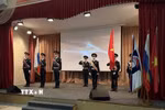 Nghi lễ chào cờ tại Lễ kỷ niệm. (Ảnh: Quang Vinh/TTXVN)