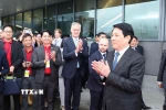 Chủ tịch nước Lương Cường dự Lễ bàn giao máy bay Boeing 737 MAX đầu tiên giữa Tập đoàn Boeing và Hãng hàng không Vietjet Air. (Ảnh: Lâm Khánh/TTXVN)