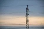 Đường dây điện cao thế ở Grobina, Latvia, gần biên giới Litva. (Ảnh: AFP)