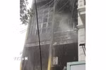 Căn nhà ba tầng số 132, đường Phan Đăng Lưu, phường Phù Liễn, thành phố Hải Phòng bị cháy. (Ảnh: Hoàng Ngọc/TTXVN)