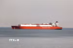 Tàu chở dầu di chuyển trên Biển Đỏ, gần lối vào kênh đào Suez, Ai Cập. (Ảnh: THX/TTXVN phát)