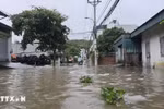Mưa lớn gây ngập lụt diện rộng tại nhiều địa phương thuộc tỉnh Quảng Ninh. (Ảnh: Thanh Vân/TTXVN)