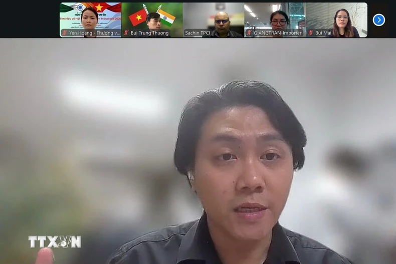 Đại diện Cà phê Trung Nguyên trao đổi tại hội thảo. (Ảnh: Ngọc Thúy/TTXVN)