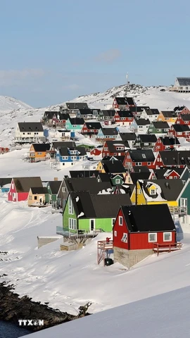 Quang cảnh thành phố Nuuk, Greenland. (Ảnh: THX/TTXVN)