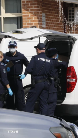 Cảnh sát được triển khai tại hiện trường một vụ tấn công ở Tây Nam thành phố Sydney (Australia) hồi năm ngoái. (Ảnh: THX/TTXVN)