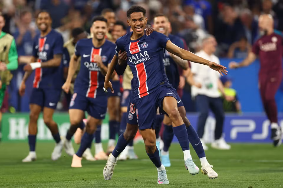 Niềm vui của cầu thủ PSG với chiến thắng tưng bừng. (Nguồn: Getty Images)