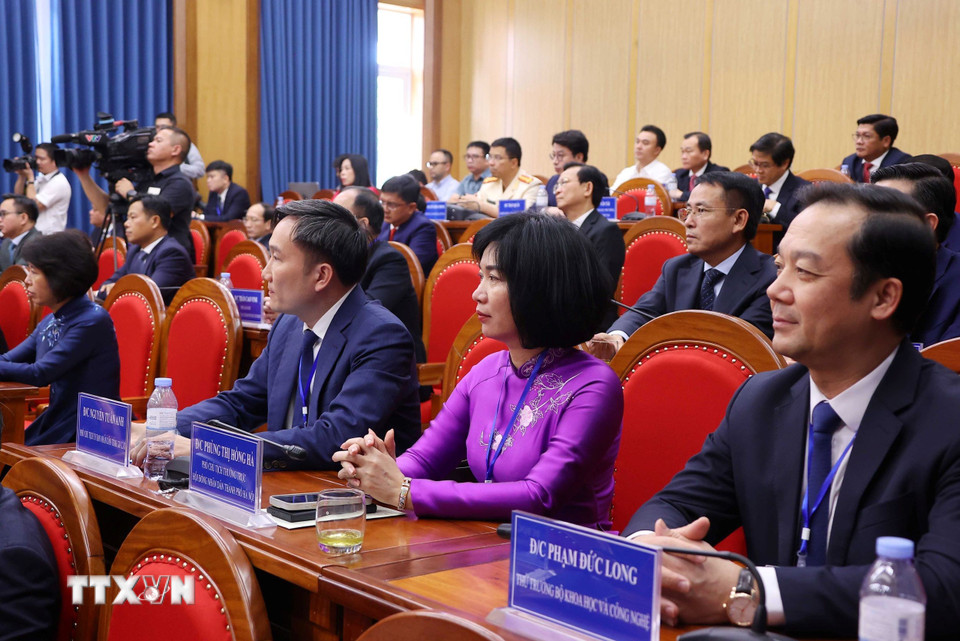 Các học viên Lớp Bồi dưỡng, cập nhật kiến thức, kỹ năng đối với cán bộ quy hoạch Ủy viên Ban Chấp hành Trung ương Đảng khóa XIV (Lớp thứ tư). (Ảnh: Văn Điệp/TTXVN)