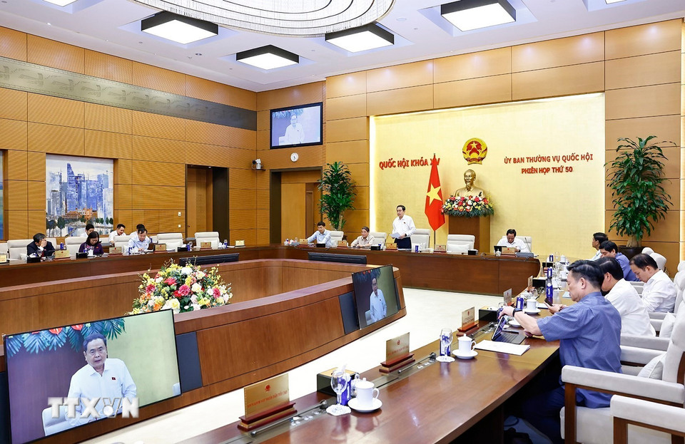 Chủ tịch Quốc hội Trần Thanh Mẫn phát biểu bế mạc Phiên họp. (Ảnh: Doãn Tấn/TTXVN)