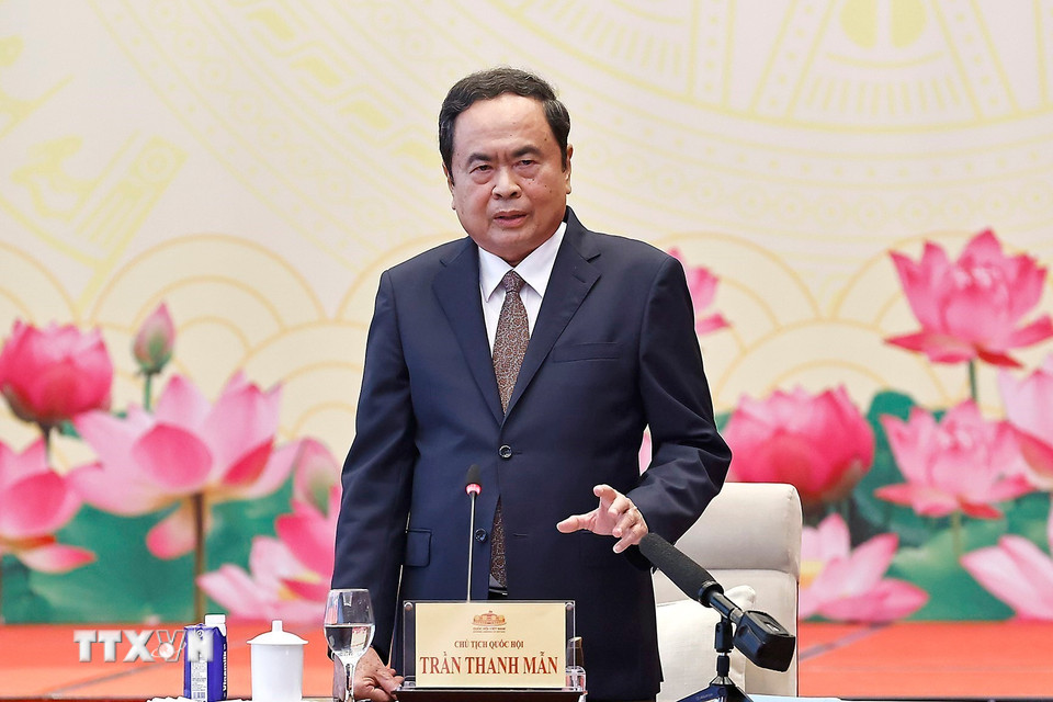 Chủ tịch Quốc hội Trần Thanh Mẫn phát biểu. (Ảnh: Doãn Tấn/TTXVN)