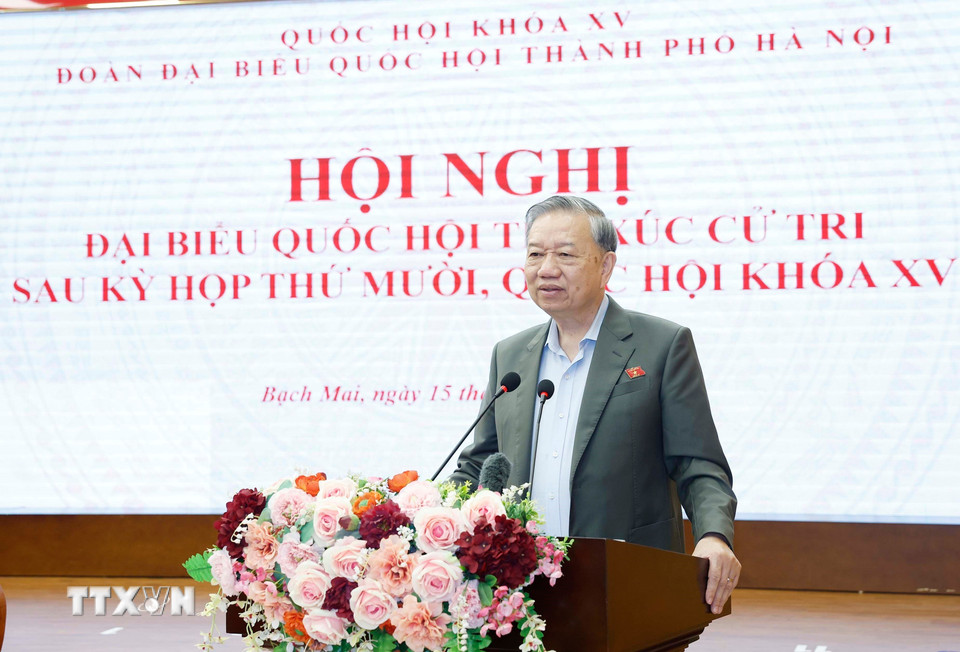 Tổng Bí thư Tô Lâm phát biểu. (Ảnh: Thống Nhất/TTXVN)