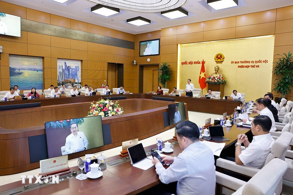 Chủ tịch Quốc hội Trần Thanh Mẫn phát biểu khai mạc phiên họp. (Ảnh: Doãn Tấn/TTXVN)