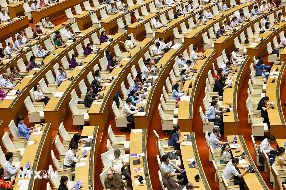 Đại biểu Quốc hội tham gia Hội nghị. (Ảnh: Doãn Tấn/TTXVN)