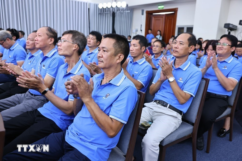 Các đại biểu tham dự Đại hội thi đua yêu nước Thông tấn xã Việt Nam lần thứ 6 giai đoạn 2025-2030. (Ảnh: Minh Đức/TTXVN)