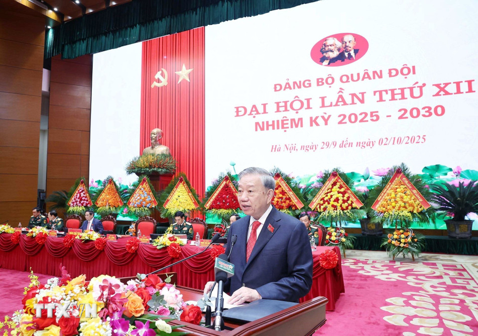 Tổng Bí thư Tô Lâm phát biểu chỉ đạo. (Ảnh: Thống Nhất/TTXVN)