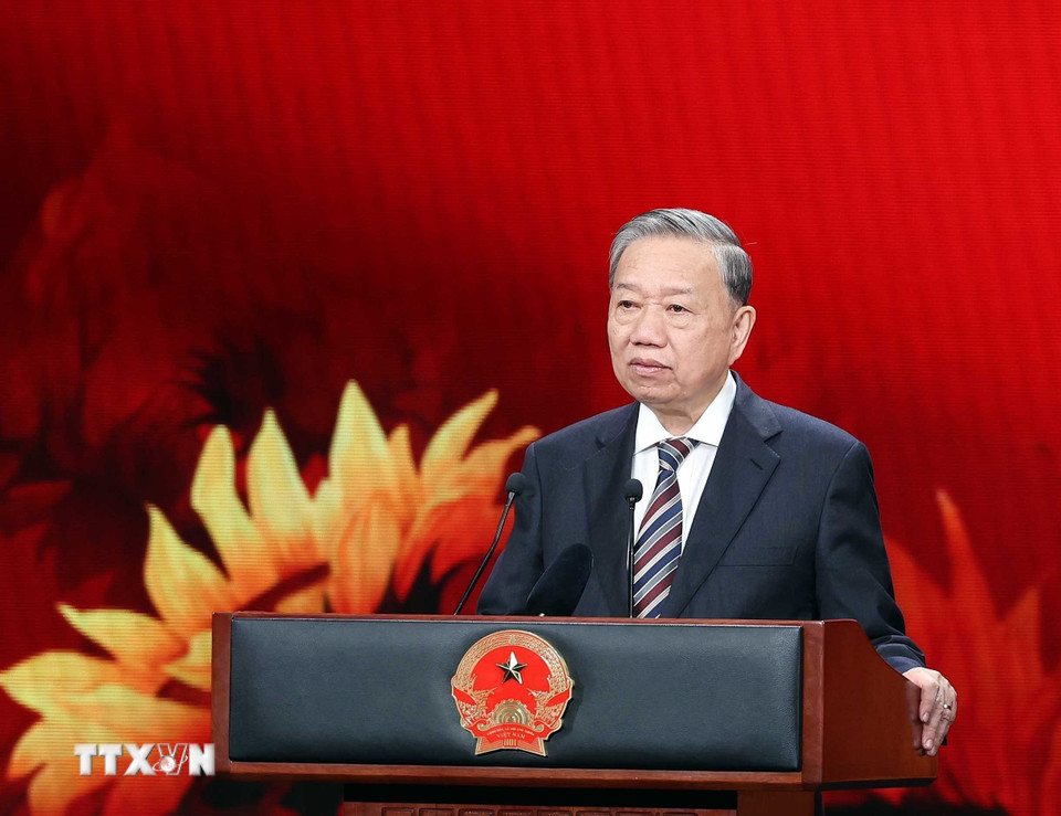 Tổng Bí thư Tô Lâm phát biểu chỉ đạo. (Ảnh: Thống Nhất/TTXVN)