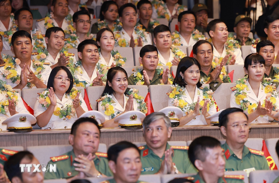 Các đại biểu dự Đại hội Thi đua “Vì an ninh Tổ quốc” lần thứ 9. (Ảnh: Dương Giang/TTXVN)