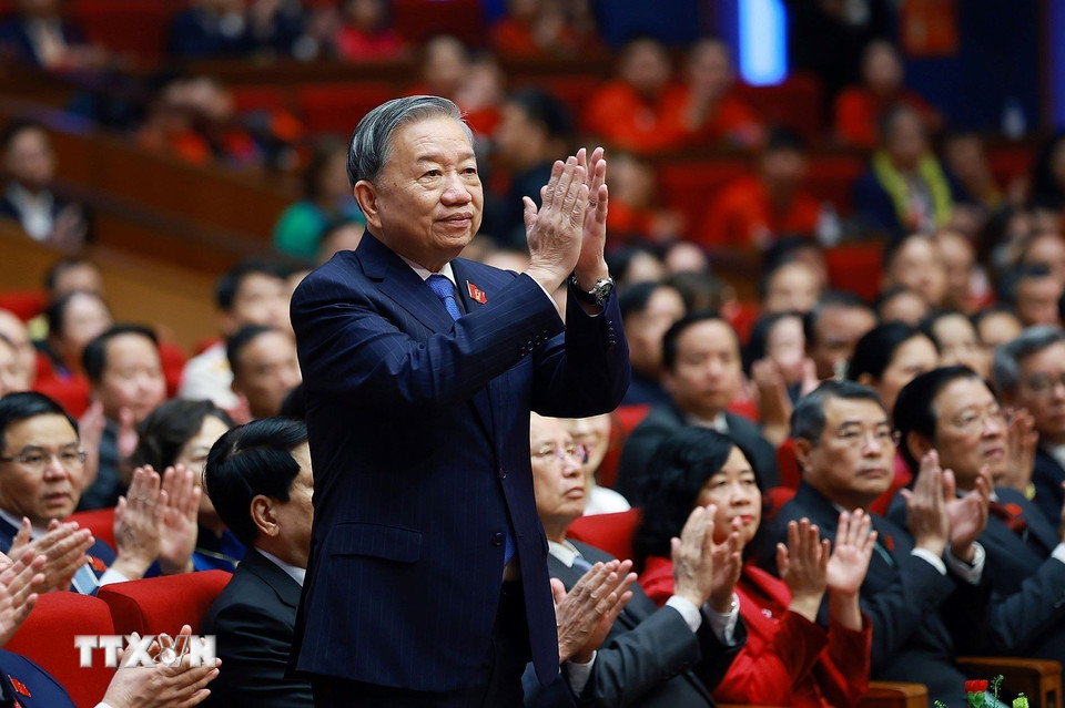 Tổng Bí thư Tô Lâm dự Đại hội Thi đua yêu nước lần thứ XI. (Ảnh: Dương Giang/TTXVN)