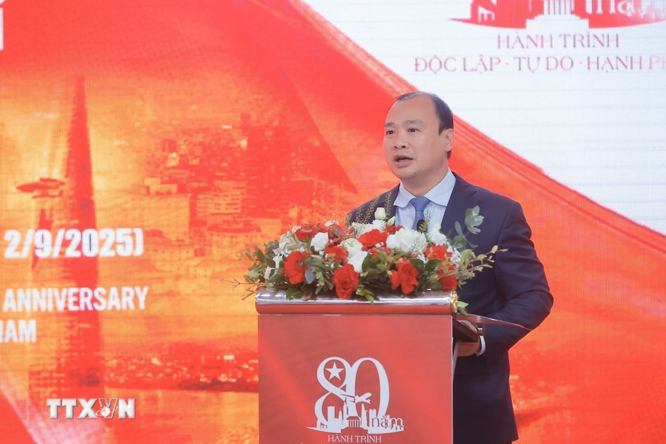 Thứ trưởng thường trực Bộ Văn hóa, Thể thao và Du lịch Lê Hải Bình phát biểu. (Ảnh: Minh Quyết/TTXVN)