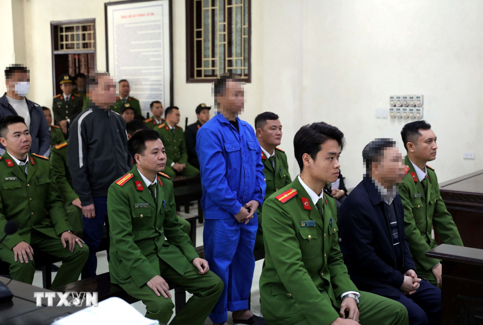 Các bị cáo tại phiên tòa. (Ảnh: Thế Duyệt/TTXVN)