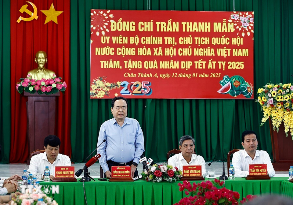 Chủ tịch Quốc hội Trần Thanh Mẫn phát biểu. (Ảnh: Doãn Tấn/TTXVN)