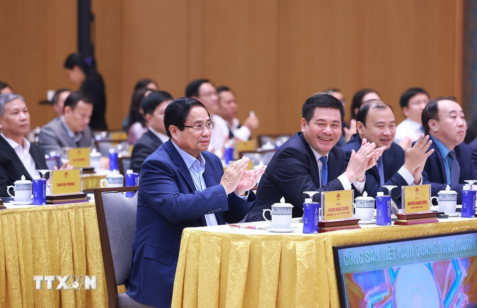 Thủ tướng dự Lễ công bố Bộ chỉ số đánh giá kết quả thực hiện các hiệp định thương mại tự do. (Ảnh: Dương Giang/TTXVN)