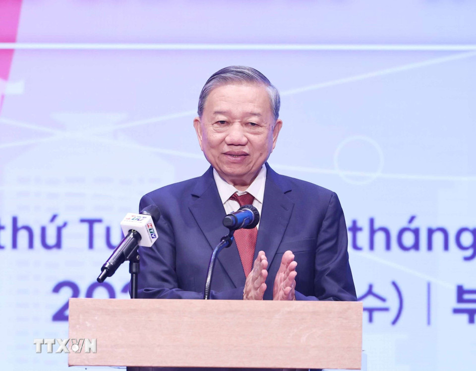 Tổng Bí thư Tô Lâm phát biểu. (Ảnh: Thống Nhất/TTXVN)