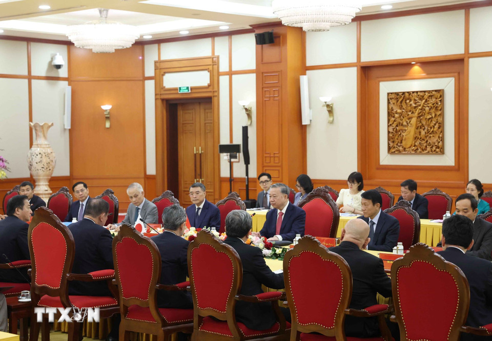 Tổng Bí thư Tô Lâm tại buổi tiếp Chủ tịch Đảng Dân chủ Tự do, Thủ tướng Nhật Bản Ishiba Shigeru. (Ảnh: Thống Nhất/TTXVN)