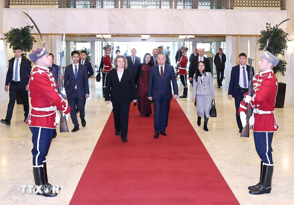 Tổng Bí thư Tô Lâm hội kiến Chủ tịch Quốc hội Bulgaria Nataliya Kiselova. (Ảnh: Thống Nhất/TTXVN)