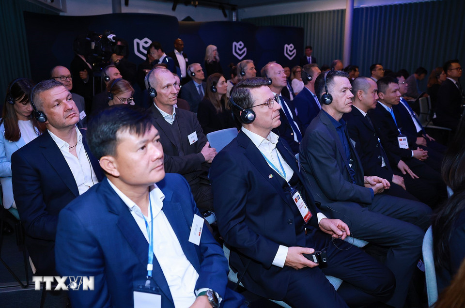 Các đại biểu tham dự Diễn đàn kinh tế Việt Nam-Thụy Điển. (Ảnh: Dương Giang/TTXVN)