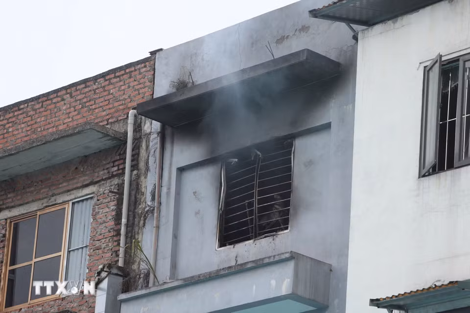 Hiện trường vụ cháy. (Ảnh: Tuấn Anh/TTXVN)