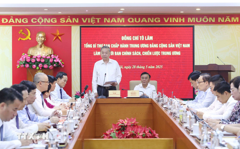 Tổng Bí thư Tô Lâm phát biểu. (Ảnh: Thống Nhất/TTXVN)