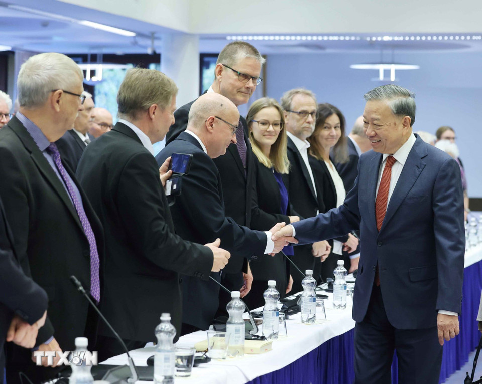 Tổng Bí thư Tô Lâm với các đại biểu. (Ảnh: Thống Nhất/TTXVN)