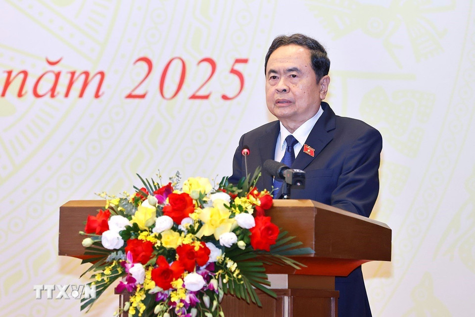 Chủ tịch Quốc hội Trần Thanh Mẫn phát biểu. (Ảnh: Doãn Tấn/TTXVN)