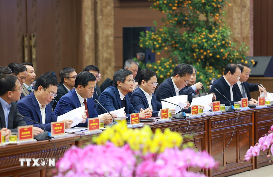 Các đại biểu dự Hội nghị lần thứ năm của Hội đồng điều phối vùng Đồng bằng sông Hồng. (Ảnh: Dương Giang/TTXVN)